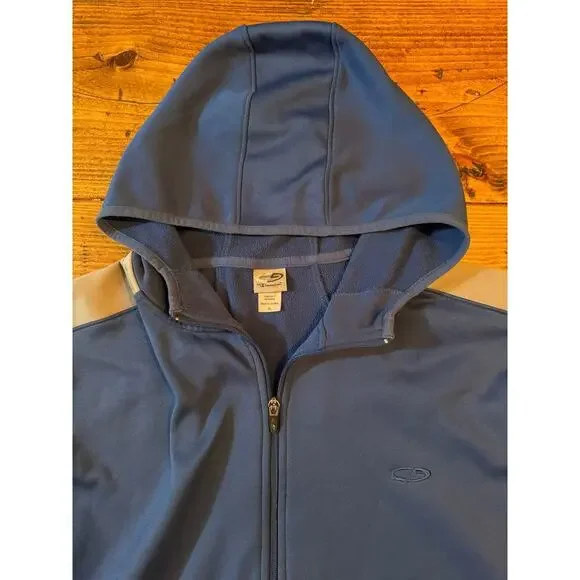 Men's Size XL Champion Duo Dry Royal Blue & Gray Hooded Jacket With Pockets - Picture 5 of 6